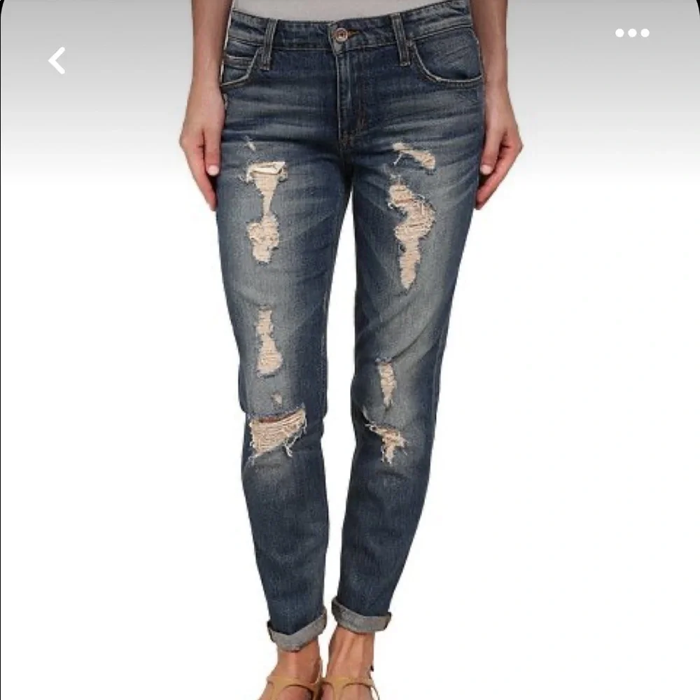 Joe's Jeans Billie Ankle Boyfriend Slim Womens Sz 26 Destroyed Grunge Skater